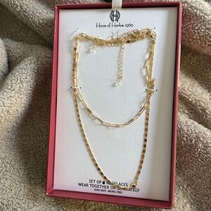 House of Harlow 1960 Gold Necklace Set never worn
